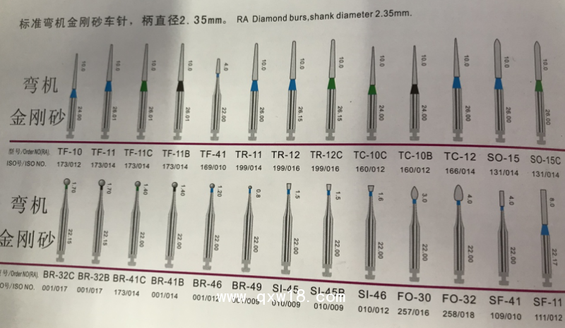 swordental沃德亮劍牙科低速金剛砂車(chē)針
