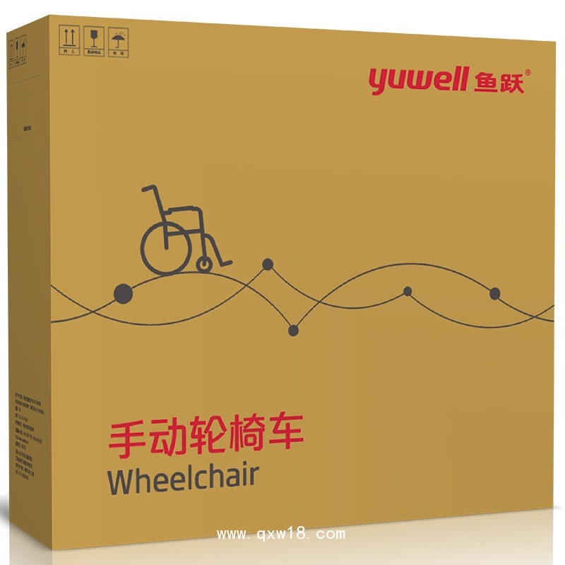 魚(yú)躍輪椅車H051可折疊輕便手動(dòng)鋼管軟座老人病人代步車減震充